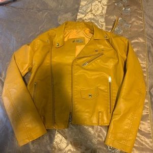 Mustard yellow Leather Jacket